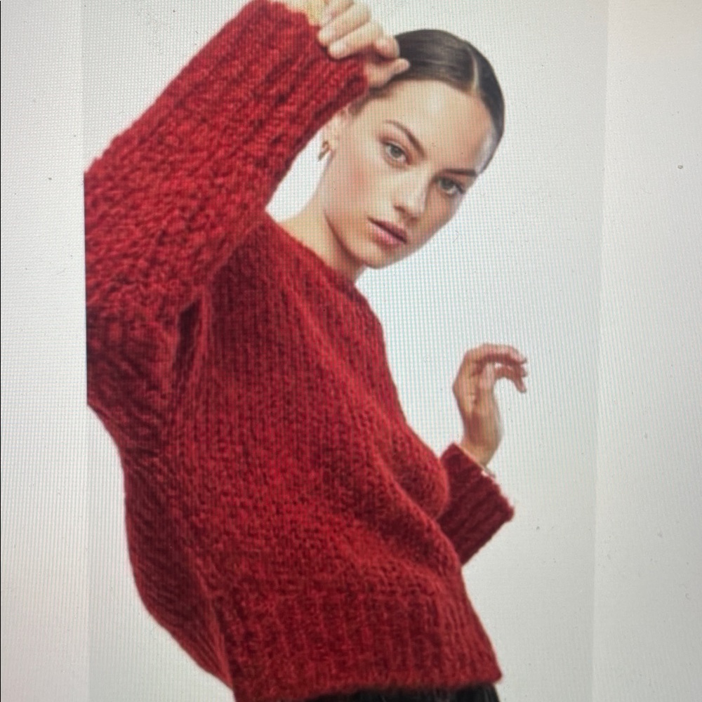 Anine Bing sz L (fits oversize) Grayson rust open knit sweater -wool alpaca mix